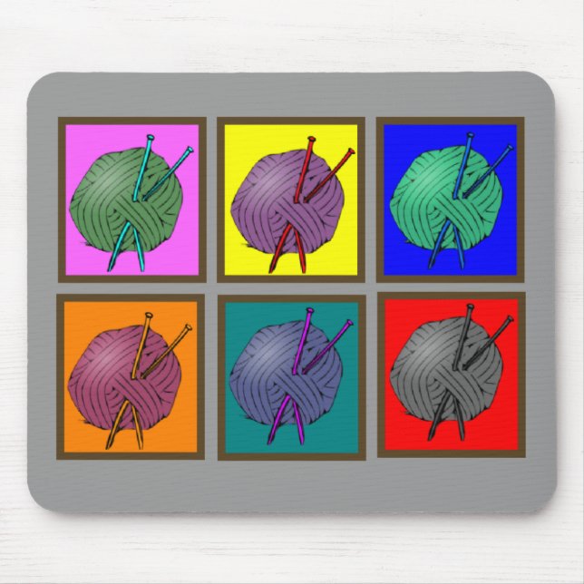 Knitting Popart Gifts Mouse Pad (Front)