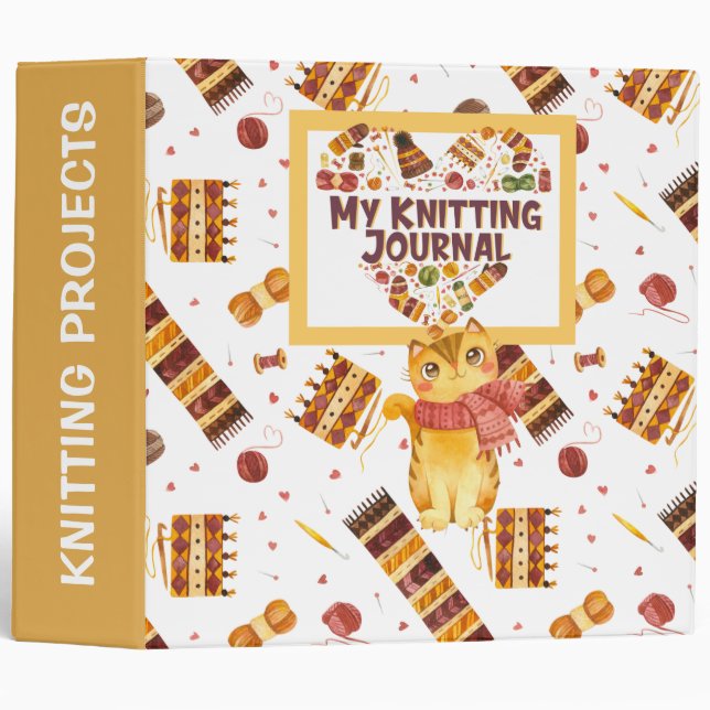 Knitting Projects 3 Ring Binder (Front/Spine)