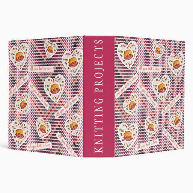 Knitting Projects For Crafty Cat Lovers  3 Ring Binder (Background)