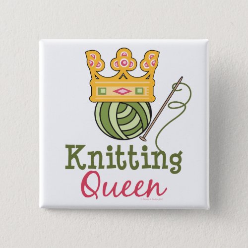 Knitting Queen Button