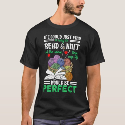 Knitting Quote Love Reading   Knitter Quote Book T_Shirt