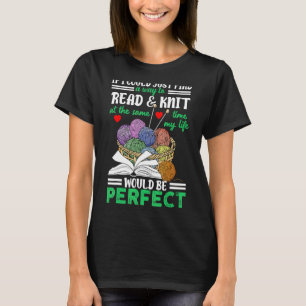 Knitting Quote Love Reading   Knitter Quote Book T-Shirt