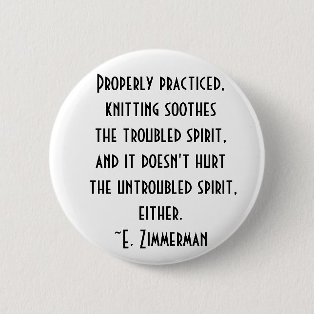 knitting quote pinback button (Front)