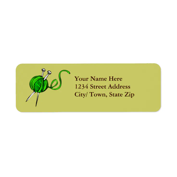 Knitting Return Address Labels Zazzle