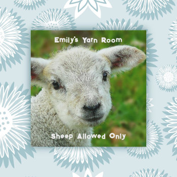 Knitting Room Lamb Sheep Personalized Canvas Art by pamdicar at Zazzle