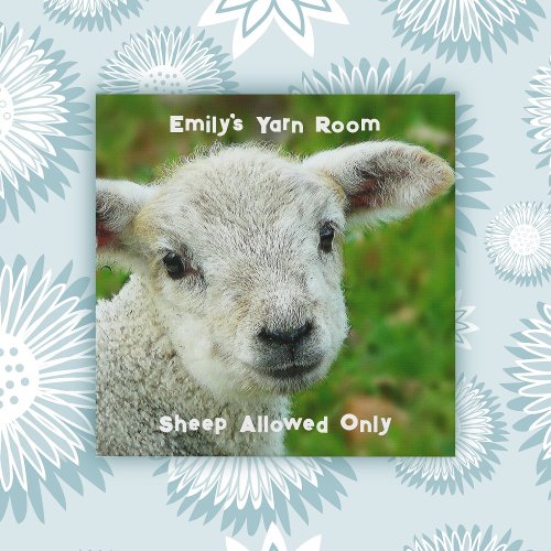 Knitting Room Lamb Sheep Personalized Canvas Art