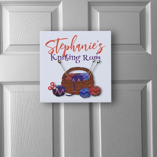 Knitting Room Personalized Canvas Art