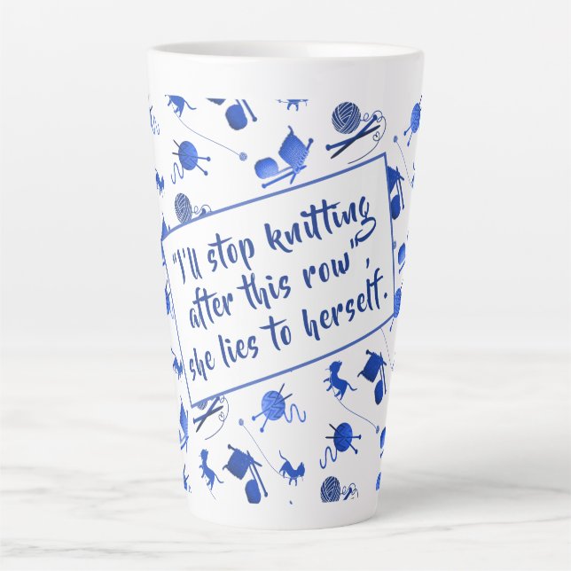 Knitting Saying Yarn Pattern Mug For Fiber Artists (Front)