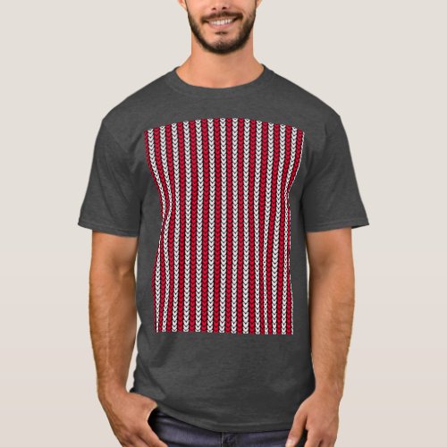 Knitting Seamless Red and White Pattern Easy Baby  T_Shirt