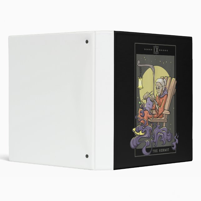 Knitting Sewing Hermit Tarot Card Crochet Quilting 3 Ring Binder (Background)