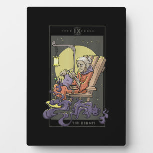 Knitting Sewing Hermit Tarot Card Crochet Quilting Plaque