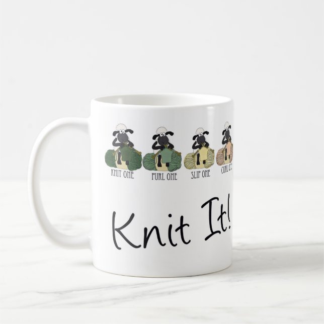 Knitting Sheep, Fun White 11 oz Classic White Mug (Left)