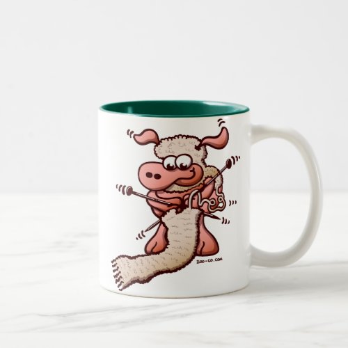 Knitting Sheep Two_Tone Coffee Mug