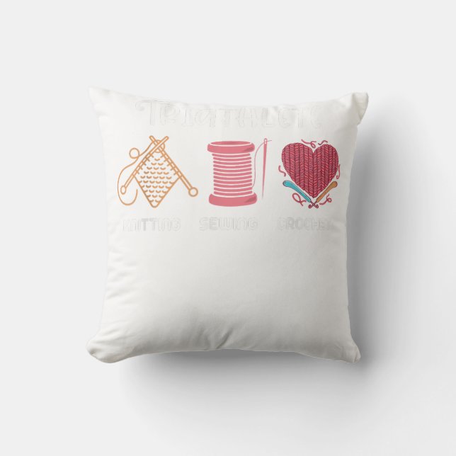 Knitting Shirt Sarcastic Knitting Saying Funny Kni Throw Pillow (Front)