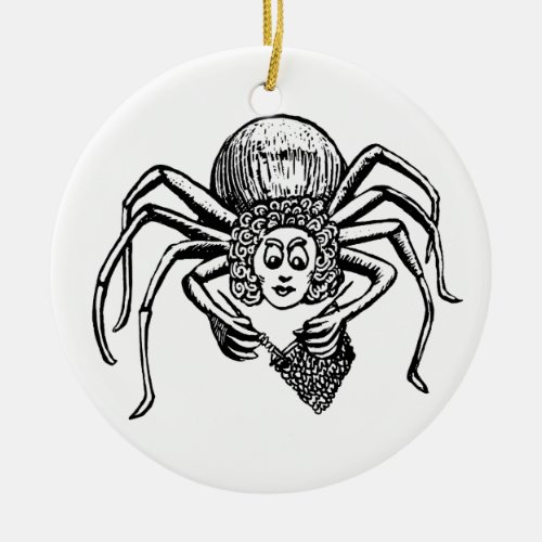 Knitting Spider Ceramic Ornament