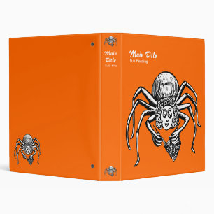 Knitting Spider - Orange (FF6600) Binder