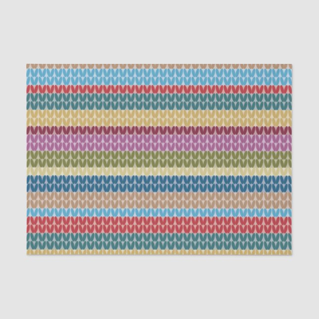 Knitting Stitch Stripes  Tissue Paper (Front)