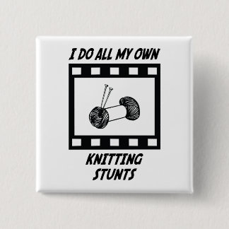 Knitting Stunts Pinback Button