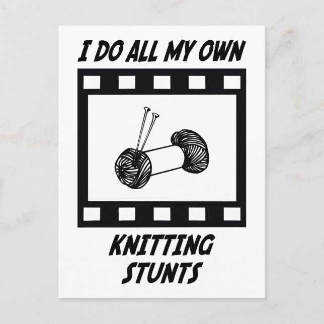 Knitting Stunts Postcard (Front)