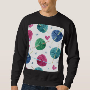 Knitting theme, watercolor seamless pattern. sweatshirt