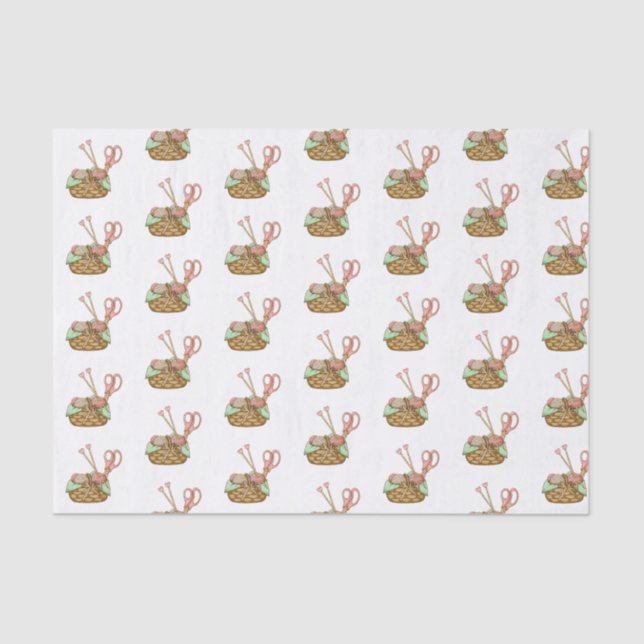 Knitting Themed Tissue Paper (Front)