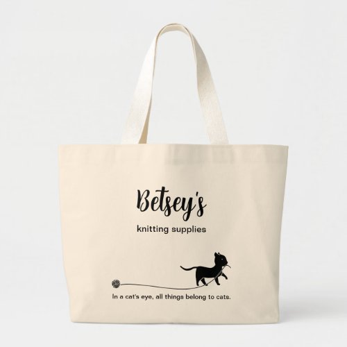 Knitting Tote Bag for Cat Lovers