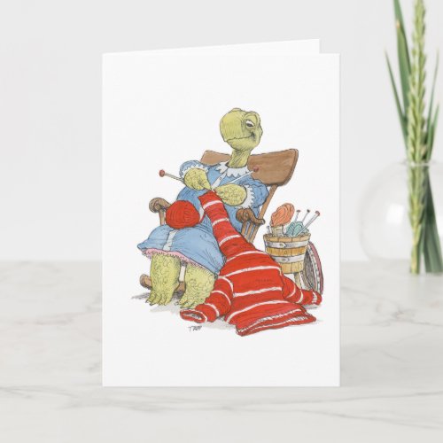 Knitting Turtle Card