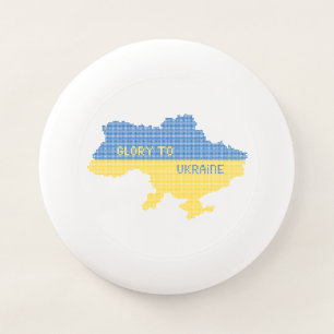 Knitting Ukrainian state map text Glory to Ukraine Wham-O Frisbee