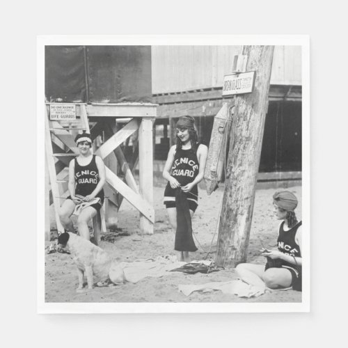 Knitting Venice Lifeguards early 1900s Napkins