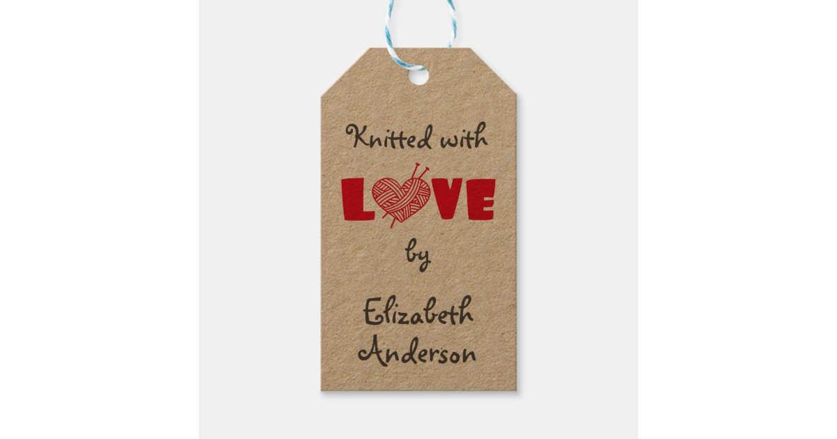 Crocheted with Love / Handmade Care Crafts Gift Tags, Zazzle