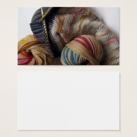 Knitting with Wool Yarn (Front & Back)