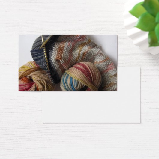 Knitting with Wool Yarn (Desk)