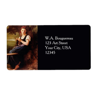 Knitting Woman by William-Adolphe Bouguereau Label