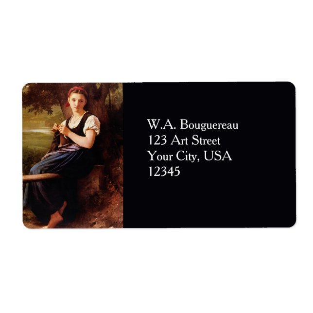 Knitting Woman by William-Adolphe Bouguereau Label (Front)