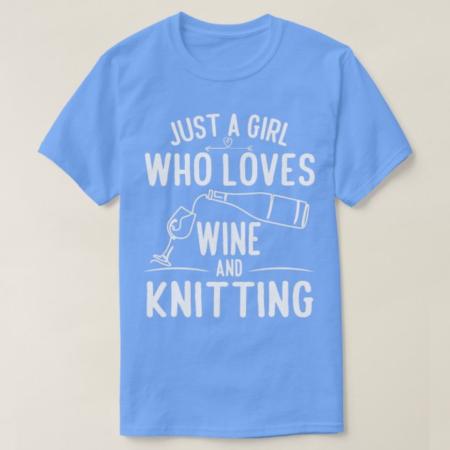 Knitting Women Wine Yarn Knit Crocheting Knitter  T-Shirt (Design Front)