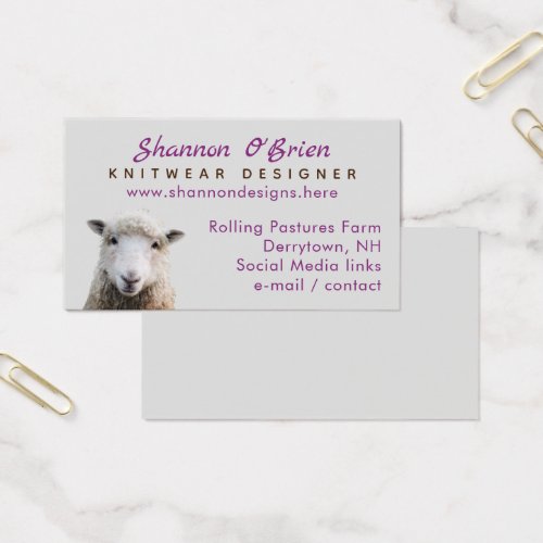 Knitting Wool Lamb Sheep Business Card