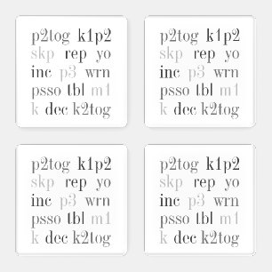 KNITTING WORDS Acrylic Coasters