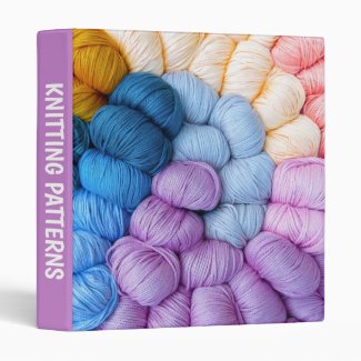 Knitting Yarn Balls Colorful 3 Ring Binder