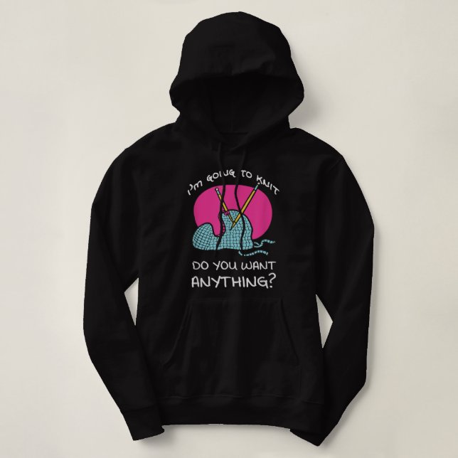 Knitting Yarn Crafts Fiber Artists - Sew Funny Hoodie (Design Front)