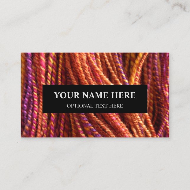 Knitting Yarn Handspun Texture Photograph Business Card (Front)