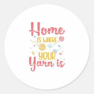 Knitting   Yarn Knitter Sewing Hobby Gifts Classic Round Sticker