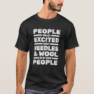 Knitting Yarn Needles Wool  Hand Knit Handicraft K T-Shirt