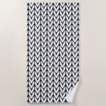 Knitting Yarn Pattern Black And White Decor On A Beach Towel at Zazzle