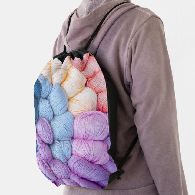 Knitting Yarn Photo Drawstring Bag (Insitu)