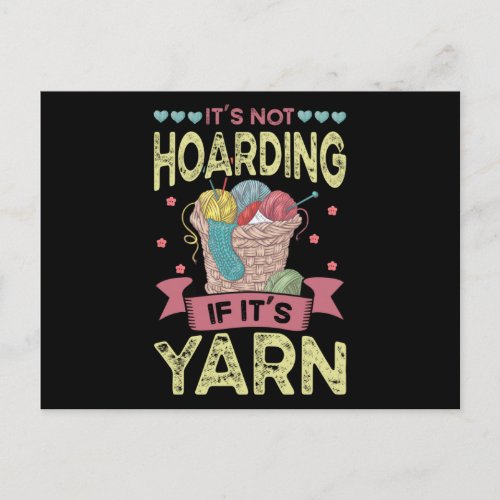 Knitting Yarn Wool Stash Crochet Postcard