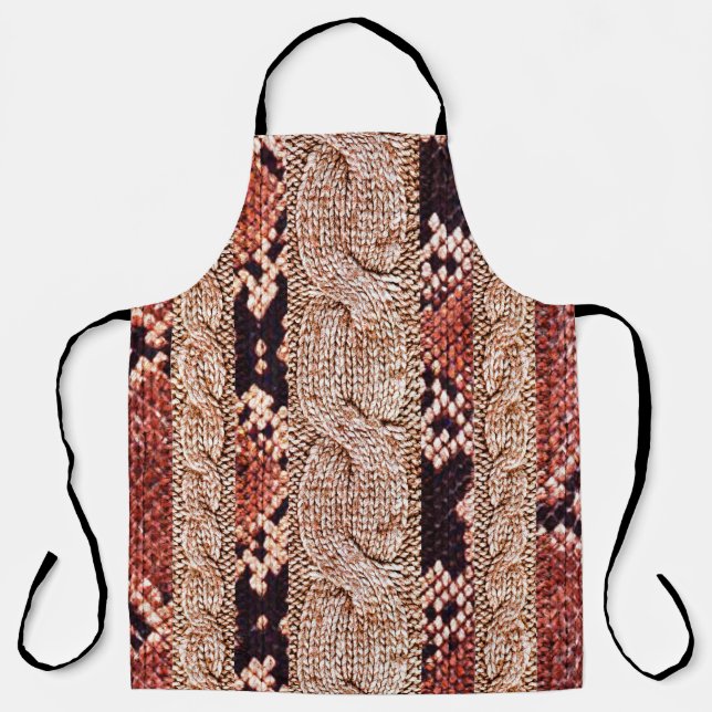 Knitwear Fabric Texture, geometric texture, snake  Apron (Front)