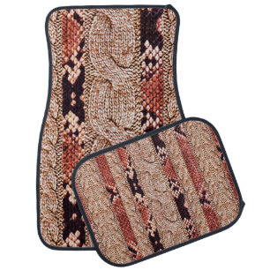 Knitwear Fabric Texture, geometric texture, snake Car Floor Mat