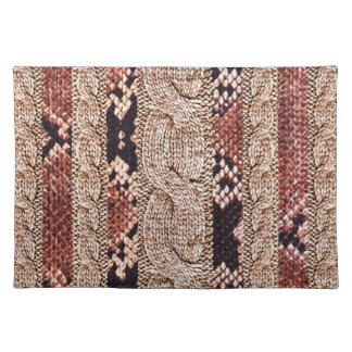 Knitwear texture, geometric snake pattern. cloth placemat