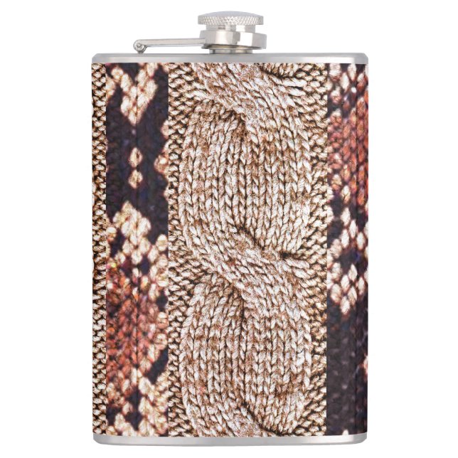 Knitwear texture, geometric snake pattern. flask (Front)