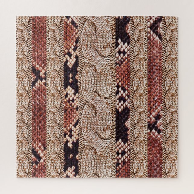 Knitwear texture, geometric snake pattern. jigsaw puzzle (Vertical)
